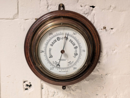 Victorian brass aneroid wall - victorian,