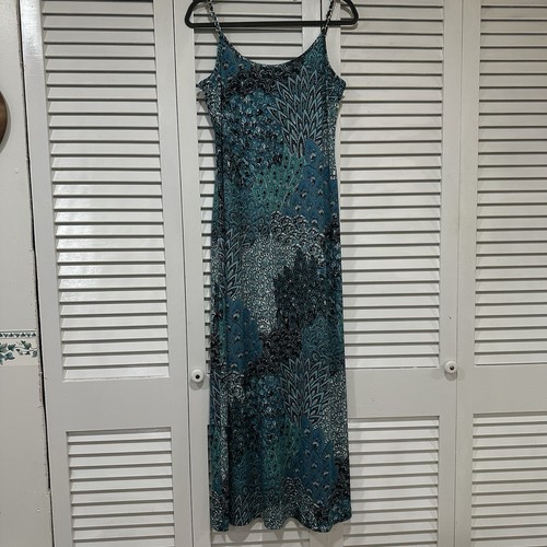 Maxi abito msk teal stampa - msk,