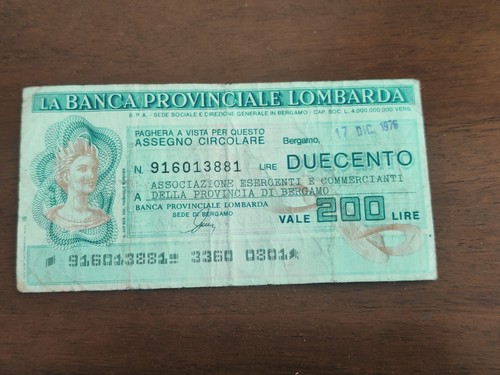 Mini assegno 200 lire 1976 - mini,