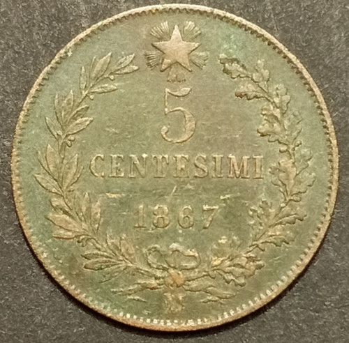 Centesimi lire valore - lire, 1867