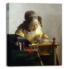 Vermeer la merlettaia design quadro stampa tela dipinto telaio arredo casa