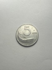 Moneta rara 5 lire delfino del