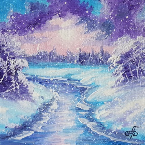 Nevicata inverno fiume - , alba