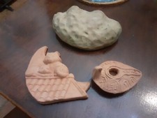 ✅?3 piccoli oggetti tris in terracotta fatti a mano