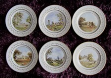 6 Wandteller AK Kaiser Porzellan Taller Sammlerteller Englische Parklandschaft