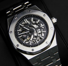 SeikMod Quadrante Scheletro • Bracciale Integrato Acciaio • Orologio Automatico Aperto-Work