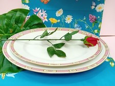 Limoges 2 vassoi ovali piatti da portata porcellana fiori oro