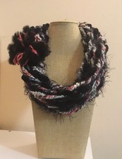 Sciarpa collana, scaldacollo, collana fatta a mano, sciarpa misto lana