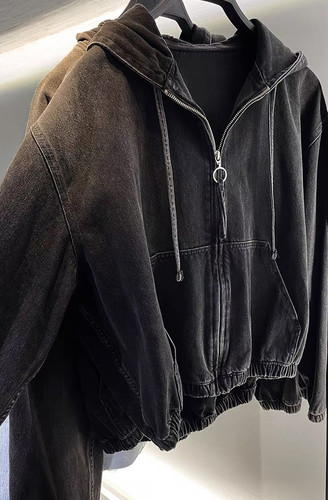 Giacca con cappuccio - giacca, denim