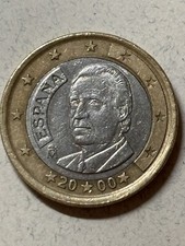 Moneta da 1 euro 2000 rara - Ritratto del re di Spagna Juan Carlos I