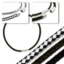 Chic Collana IN Pelle Acciaio