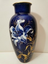 BELLISSIMO VASO PORCELLANA BLU E ORO ZECCHINO HEINRICH BAVARIA PRIMI '900