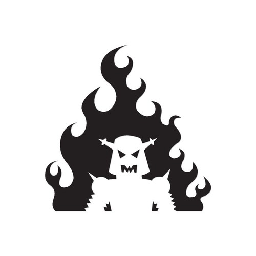 Evil robot flames adesivo - robot,