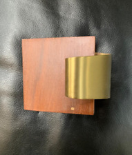 Maniglia singola in teak e ottone vintage anni 60 modernariato handle midcentury