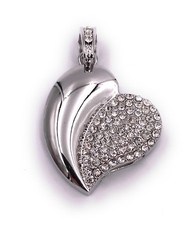 Cuore Argento con Cristalli