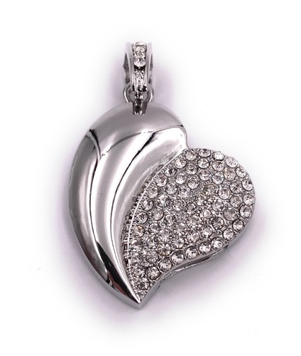 Cuore argento con cristalli - cuore,