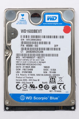 Wd1600bevt 60zct1 160 gb - 160,