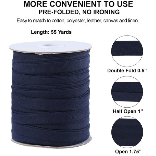 Nastro bias blu navy doppia