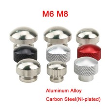 Dadi pollice zigrinati testa tonda alluminio/acciaio al carbonio M6 M8 tappo dadi foro cieco