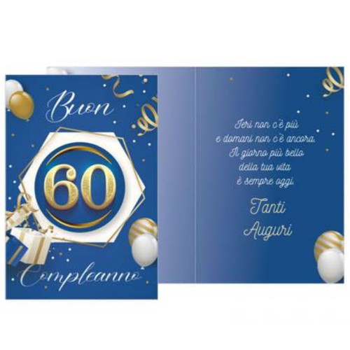 Biglietto auguri anni - biglietto, 60