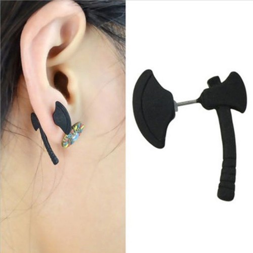 Orecchino donna uomo ascia - 1,