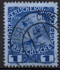 AUSTRIA LEVANTE 1908 - Ufficio postale Turchia - Usato 1 Piastra #AT1