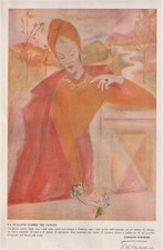 PUBBLICITA 1946 GI.VI.EMME PROFUMO TABACCO D'HARAR DONNA MODA QUADRO DISEGNO