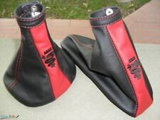 Cuffia Cambio e Freno Alfa Romeo Mito pelle Nera e Rossa ricamo