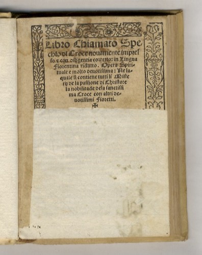 Libro chiamato spechio sic - libro, [sic]