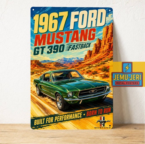 Poster metallo ford mustang - poster, gt