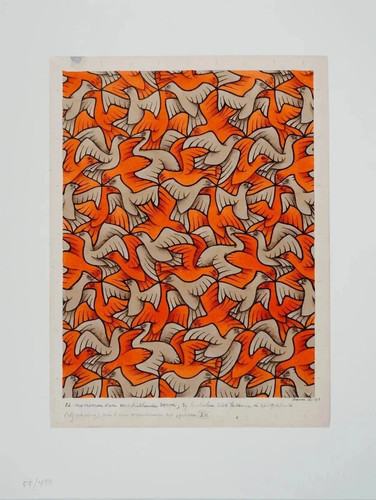 Escher nuée d - escher, d'oiseaux