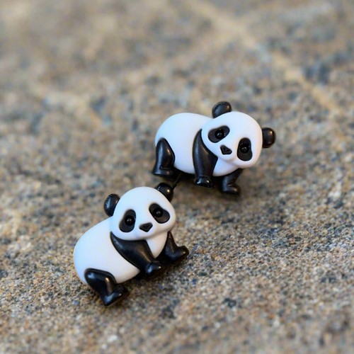 Orecchini post orso panda - orso,