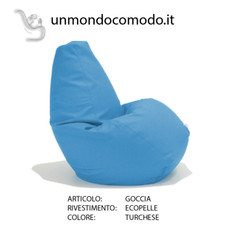 unmondocomodo.it: Poltrona sacco GOCCIA in Eco-pelle colore TURCHESE