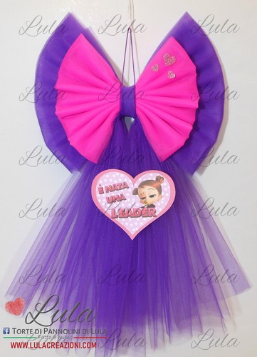 Fiocco nascita tulle - tulle, +