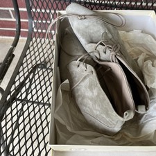 Scarpe vintage Peter Fox taupe scamosciate Stilly 8-1/2/nuove con scatola/Made in Italy!