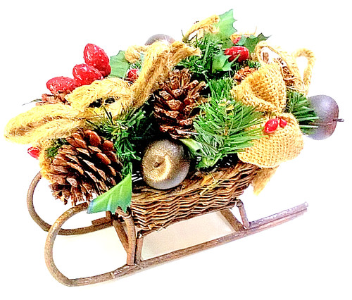 Slitta natale vimini - di,