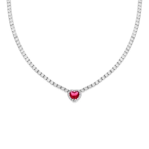 Collana tennis con cuore mod - collana,