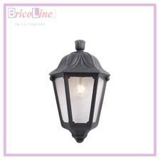 LANTERNA GIARDINO LAMPADA PARETE IESSE TRASPARENTE NERO E27 FUMAGALLI