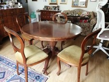 Tavolo  da pranzo rotondo con 4 sedie,  stile Barocco Sorrento 