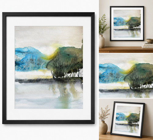 Quadro paesaggio acquerello