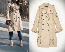 ZARA TRENCH MANTEL STICKEREI