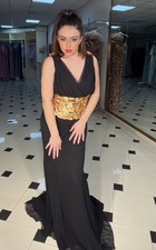 Abito lungo nero elegante con