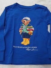T-shirt Ralph Lauren bambino bambino ragazzo 2T polo orsetto manica lunga maglietta B1