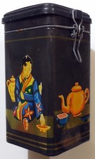 VINTAGE TIN LATTA SAICAF IL CAFFE BARI 1966 PAGANI LECCO CARATTERI ORIENTALI