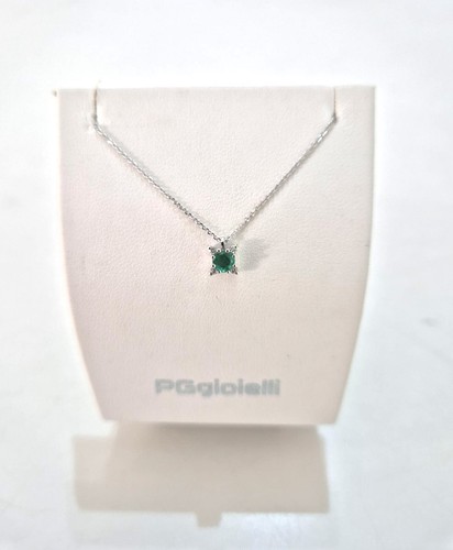 Collana smeraldo diamanti - smeraldo, in