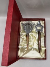 Set bar MCM vintage colino e apribottiglie in scatola manico decorativo