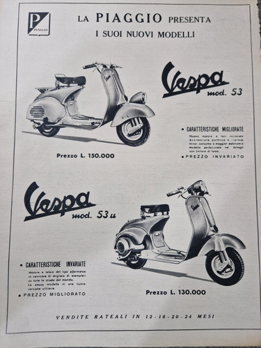1953 pubblicità vespa - 1953,