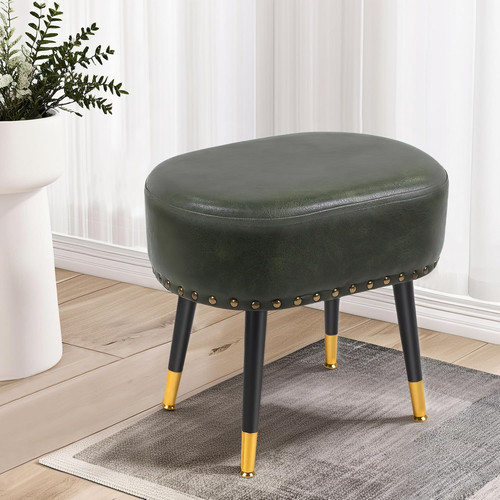 Poggiapiedi pouf vintage verde
