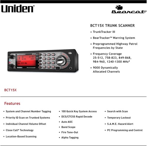 Uniden bearcat bct15x - bearcat,