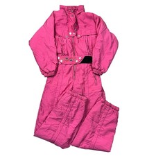 Tuta da sci vintage Belfe pezzo unico Apres retrò rosa neve donna media IT42